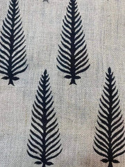 Block Print Fabric, Floral Print Linen, By the yards, Pillow Cover Fabric, For Table Cloth, Hand Woven Thick Linen Fabric For Upholstery - Rohiyaan